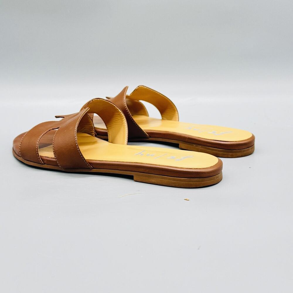Fs/ny Sandals Womens 6.5 Brown Leather Slide Flat Slip On Casual Comfort Shoes - Picture 5 of 11